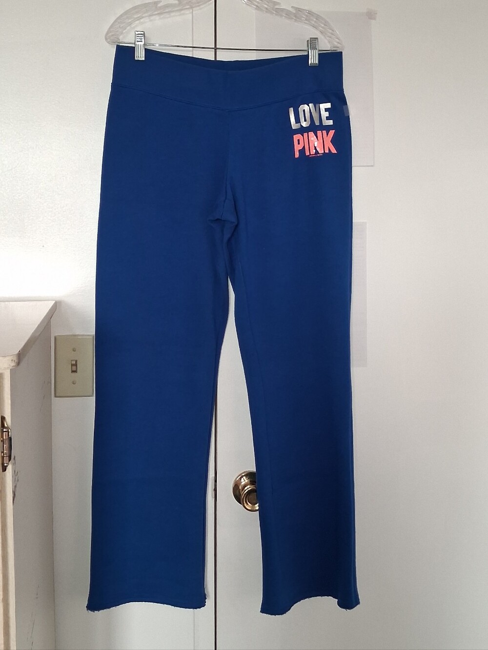 PINK (VS) Blue Joggers with Orange Sequins SzM - Picture 2 of 8